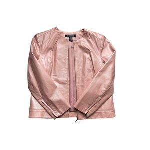 Dialogue Y2K Women's Leather Blush Pink Zip Jacket L
